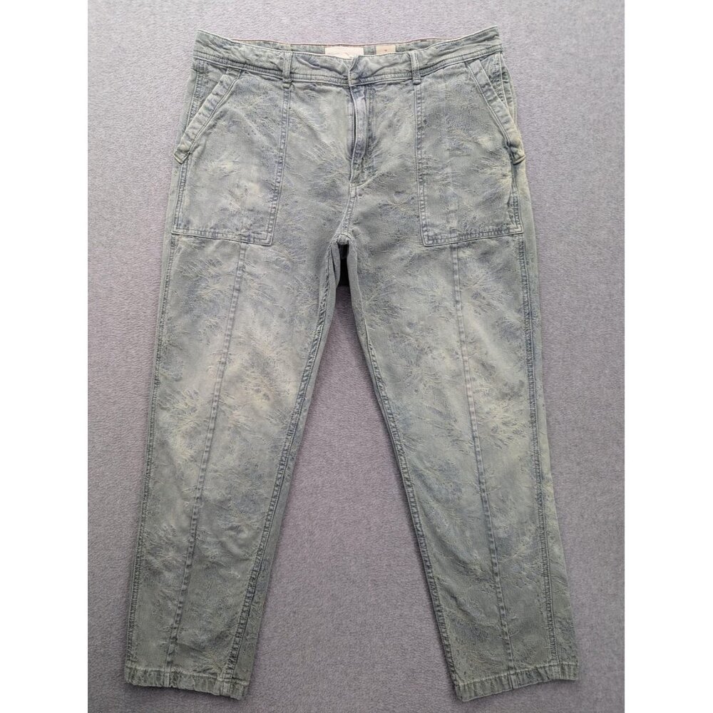 Anthropologie The Wanderer Pants Womens 32 Sage Green Utility Jogger Zip Fly